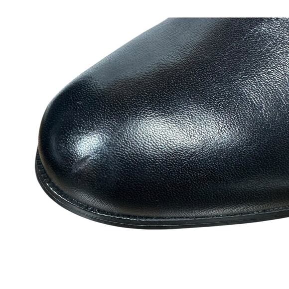 Chicos Boots Womens 10M Black Leather Quilted Mid Calf Zip Buckle Moto - Picture 7 of 11